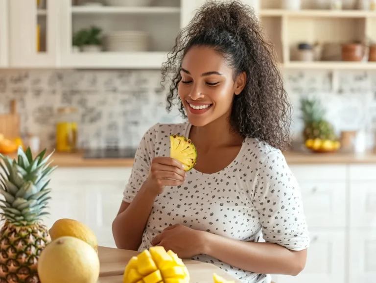 Manger de l'ananas quand on est enceinte.